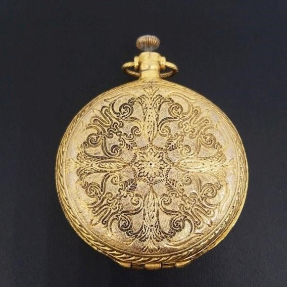 Vintage Max Factor Women's Gold Tone Flower Pocket Size Compact Makeup Mirror - Picture 6 of 6